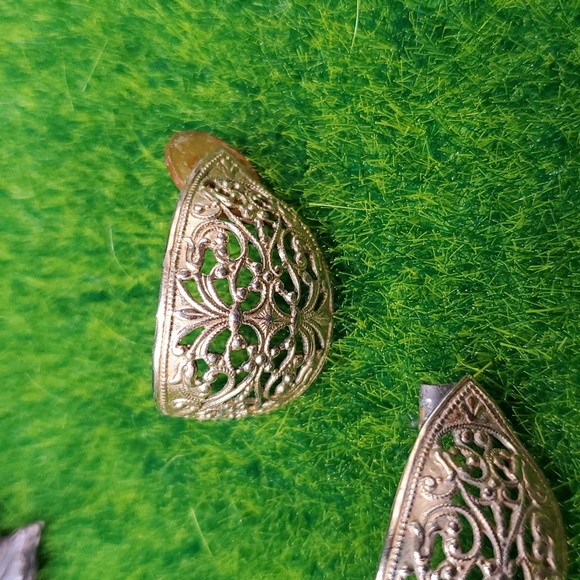 Edwardian Lace Filigree Earrings E1005 - Picture 2 of 4